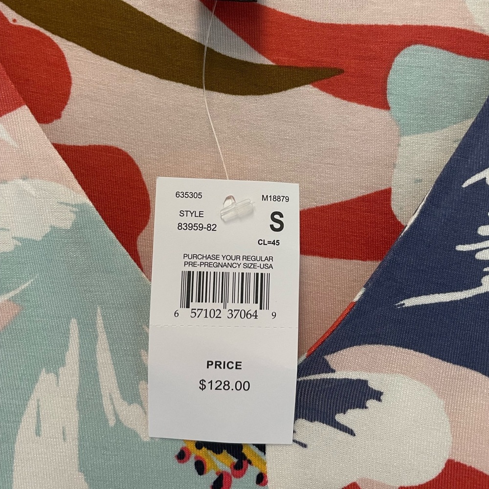 A Pea In the Pod Floral Maternity Short Sleeve Flowy Maxi Dress Size Small - Picture 6 of 6